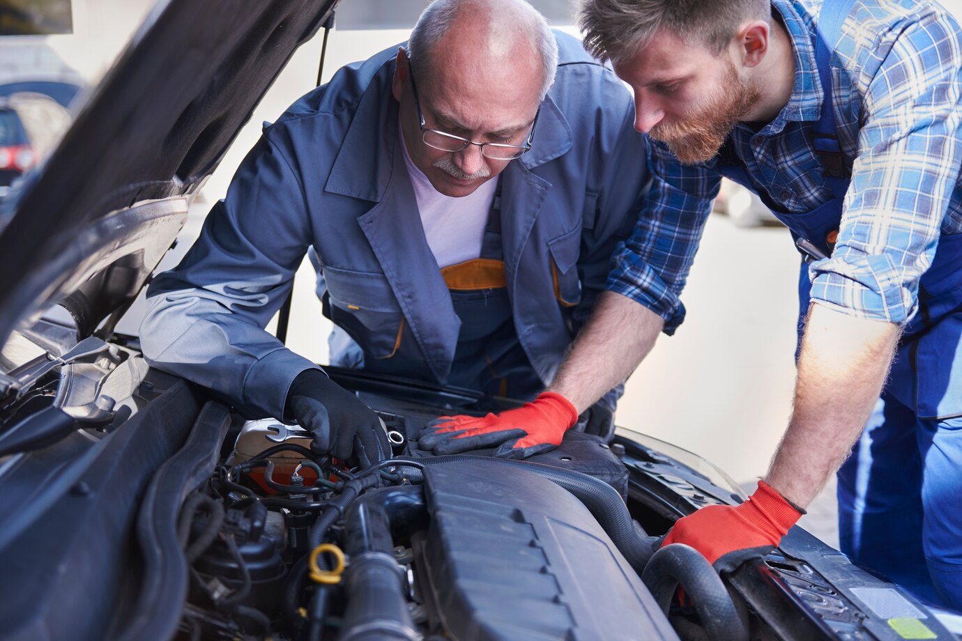 car battery replacement open hood